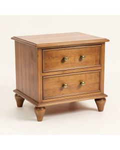 Orianne 2 - Drawer Solid Wood Nightstand In Antique Gold (synthetic illustration; no displayed measurements)