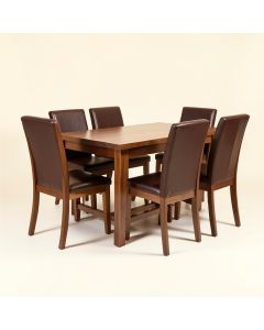 Aldaco 5 - Piece Rubberwood Solid Wood Dining Set (synthetic illustration; no displayed measurements)
