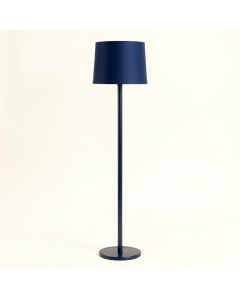 Heath Bend Floor Lamp With A Plain Fabric Shade - Navy (synthetic illustration; no displayed measurements)