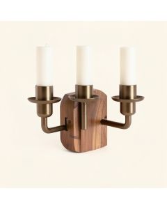 3 Piece Metal And Wood Wall Sconce (synthetic illustration; no displayed measurements)