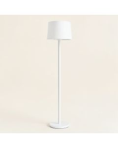 Dune Bend Floor Lamp With A Plain Fabric Shade - White (synthetic illustration; no displayed measurements)