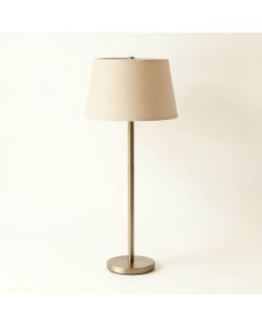 Heath Bridge Floor Lamp With A Plain Fabric Shade - Beige (synthetic illustration; no displayed measurements)