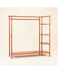 Slate Arc Empty Garment Rack - Terracotta (synthetic illustration; no displayed measurements)