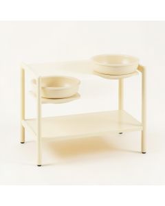 Holly Field Pet Feeding Stand With Two Plain Empty Bowls - Cream (synthetic illustration; no displayed measurements)