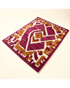 Miranda Geometric Hand Hooked Magenta/Burnt Orange/Ivory Indoor / Outdoor Area Rug (synthetic illustration; no displayed measurements)