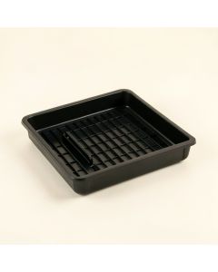 Field Bend Empty Under-Desk Cable Tray - Black (synthetic illustration; no displayed measurements)