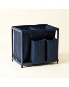 Cedar Crossing Laundry Sorting Station With Plain Removable Bags - Navy (synthetic illustration; no displayed measurements)