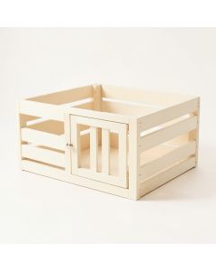 Hazel Crossing Empty Furniture-Style Pet Crate - Cream (synthetic illustration; no displayed measurements)