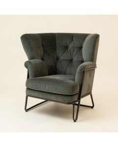 Delvale 29.5 '' Wide Tufted Velvet Wingback Chair (synthetic illustration; no displayed measurements)