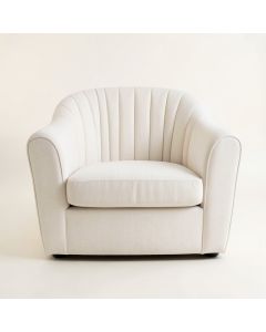 Linden Bridge Upholstered Armchair - White (synthetic illustration; no displayed measurements)