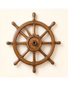 Decorative Ship Wheel With Sailboat Wall Decor (synthetic illustration; no displayed measurements)