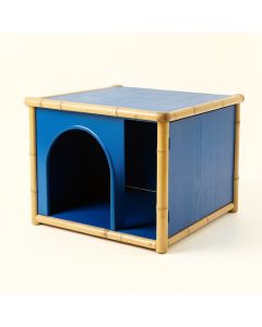 Elm Bridge Empty Furniture-Style Litter Enclosure - Blue (synthetic illustration; no displayed measurements)