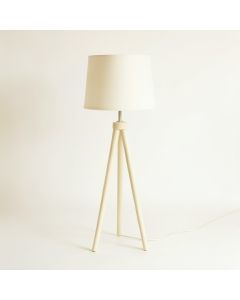 Juniper Bridge Floor Lamp With A Plain Fabric Shade - Cream (synthetic illustration; no displayed measurements)