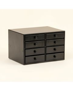 Alder Arc Small-Parts Storage Drawer Cabinet (synthetic illustration; no displayed measurements)