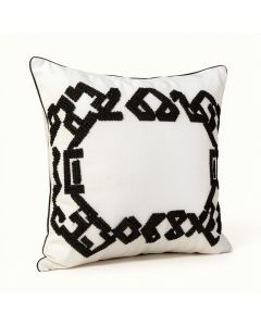 Ayesha Curry Greek Key Embroidered Cotton Throw Pillow (synthetic illustration; no displayed measurements)