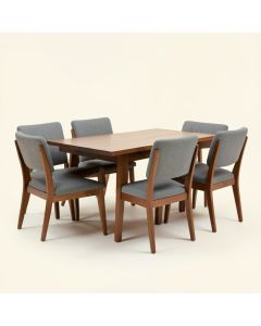 Iromel Mid-Century 5 Piece Wooden Dining Set With 4 Padded Dining Chairs (synthetic illustration; no displayed measurements)