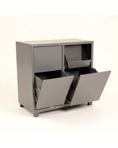 Laurel Bridge Freestanding Pull-Out Hamper Cabinet - Gray (synthetic illustration; no displayed measurements)