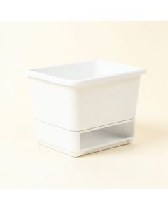 Elm Bridge Empty Raised Planter - White (synthetic illustration; no displayed measurements)