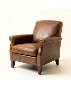 Basham 43 '' Wide Top Grain Leather Club Chair (synthetic illustration; no displayed measurements)