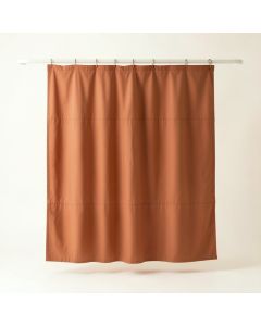 Bay Bridge Shower Curtain Hanging Flat From A Plain Rod - Terracotta (synthetic illustration; no displayed measurements)