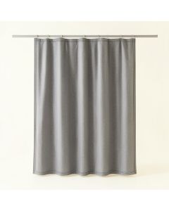 Spruce Canyon Shower Curtain Hanging Flat From A Plain Rod - Gray (synthetic illustration; no displayed measurements)