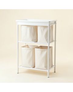 Hill Canyon Laundry Sorting Station With Plain Removable Bags - White (synthetic illustration; no displayed measurements)
