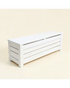 Spruce Crossing Narrow Outdoor Storage Bench - White (synthetic illustration; no displayed measurements)