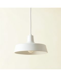 Reed Canyon Pendant Light Suspended From One Plain Cable - White (synthetic illustration; no displayed measurements)
