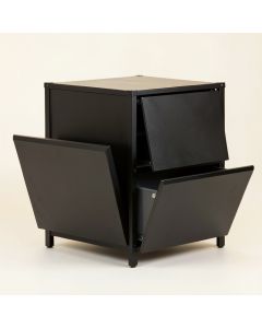 Ash Bridge Freestanding Pull-Out Hamper Cabinet - Black (synthetic illustration; no displayed measurements)