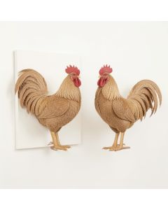 2 Piece Appealing Burlap Rooster Design Wall Décor Set (synthetic illustration; no displayed measurements)