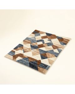 Peden Geometric Tufted Wool Beige/Brown/Blue Area Rug (synthetic illustration; no displayed measurements)