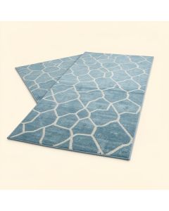 Orbisonia Geometric Indoor / Outdoor Aqua Blue Area Rug (synthetic illustration; no displayed measurements)