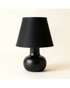 Cedar Crossing Table Lamp With A Plain Fabric Shade - Black (synthetic illustration; no displayed measurements)