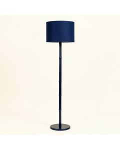 Ridge Bend Floor Lamp With A Plain Fabric Shade - Navy (synthetic illustration; no displayed measurements)
