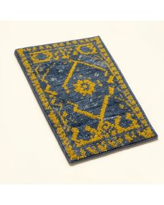 Talmo Bohemian Hand-Hooked Wool Blue/Yellow Area Rug (synthetic illustration; no displayed measurements)