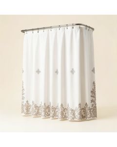 Sanches 18 Piece Embroidery Shower Curtain Set (synthetic illustration; no displayed measurements)