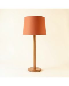 Cliff Dell Floor Lamp With A Plain Fabric Shade - Terracotta (synthetic illustration; no displayed measurements)