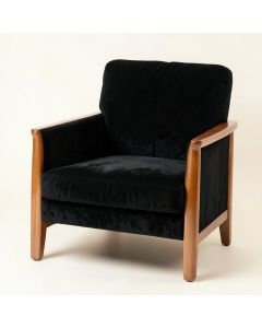Oak Dell Upholstered Armchair - Black (synthetic illustration; no displayed measurements)