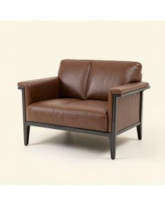 Faizan 63 '' Faux Leather Recessed Arm Loveseat (synthetic illustration; no displayed measurements)