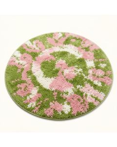 Round Mowrystown Shag Cream/Green/Pink Area Rug (synthetic illustration; no displayed measurements)