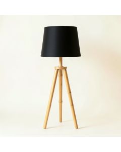Elm Bridge Floor Lamp With A Plain Fabric Shade - Black (synthetic illustration; no displayed measurements)