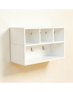 Hill Bluff Wall-Mounted Entryway Organizer Shelf - White (synthetic illustration; no displayed measurements)