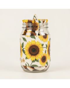 3Drose Country Rustic Mason Jar With Sunflower Home Sweet Home Potholder (synthetic illustration; no displayed measurements)