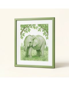 Nursery Elephant Framed Painting Print (synthetic illustration; no displayed measurements)