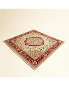 Bourgoin Power Loom Beige/Red Rug (synthetic illustration; no displayed measurements)