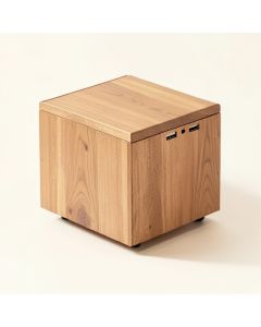 Stirling Wood End Table With 2 Usb Ports (synthetic illustration; no displayed measurements)