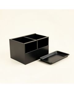 Maple Bluff Empty Coffee-Station Organizer - Black (synthetic illustration; no displayed measurements)