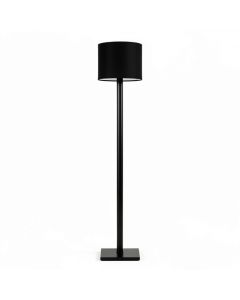 Alder Crest Floor Lamp With A Plain Fabric Shade - Black (synthetic illustration; no displayed measurements)