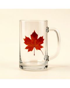 Canadian Maple Leaf 16 Oz . Glass Beer Mug (synthetic illustration; no displayed measurements)