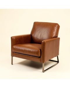 Zara 27.5 '' Wide Top Grain Leather Armchair (synthetic illustration; no displayed measurements)
